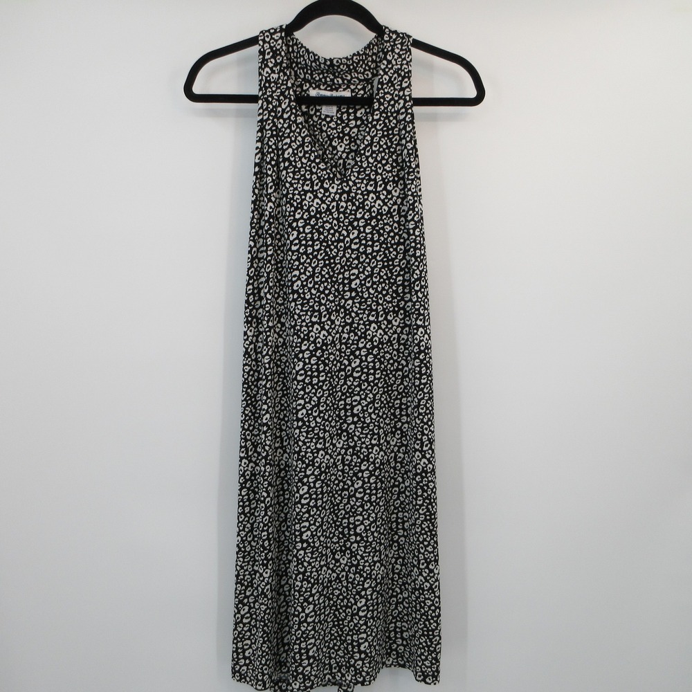 Tommy Bahama Womens Leopard Animal Print Sleeveless High Neck Shift Dress Large